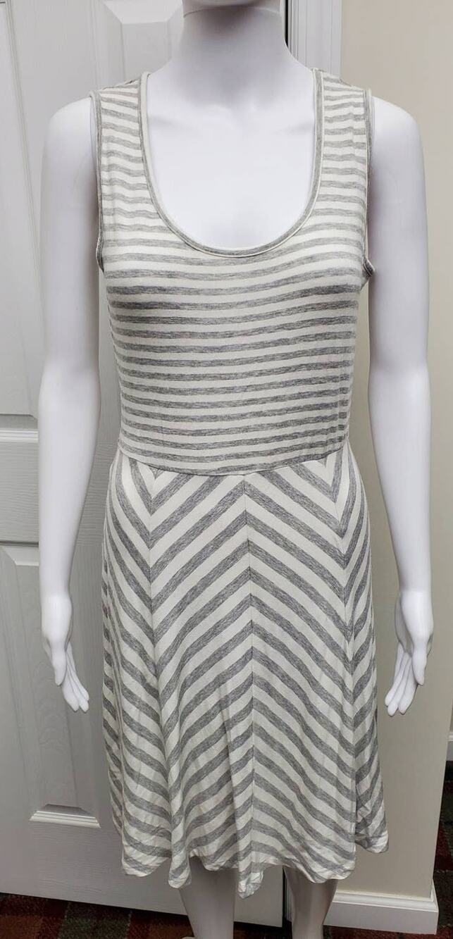 Calvin Klein Dress Scoop Neck Stripes Office Casual Friday Happy Hour Date